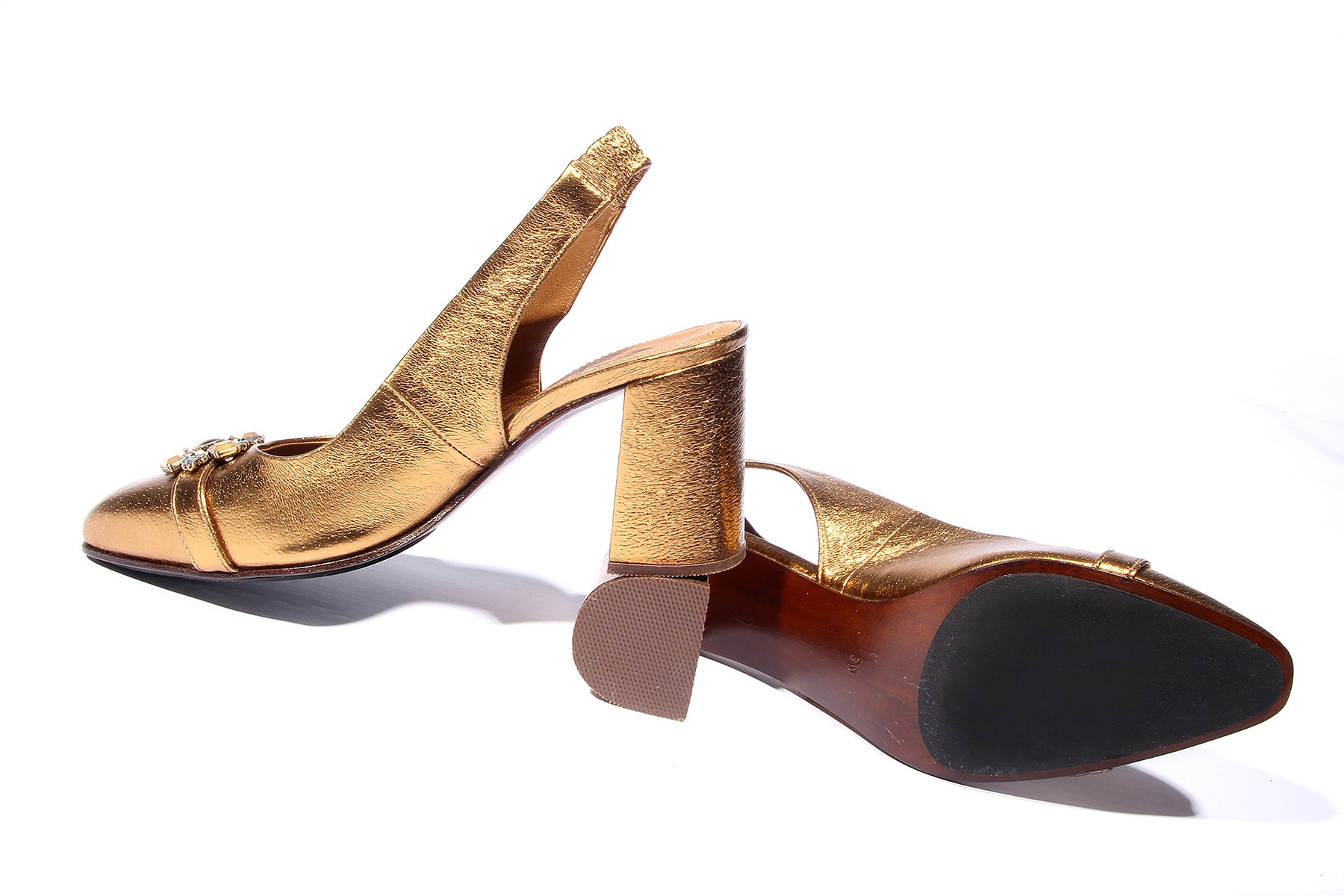 Handmade Pumps Metallic Gold