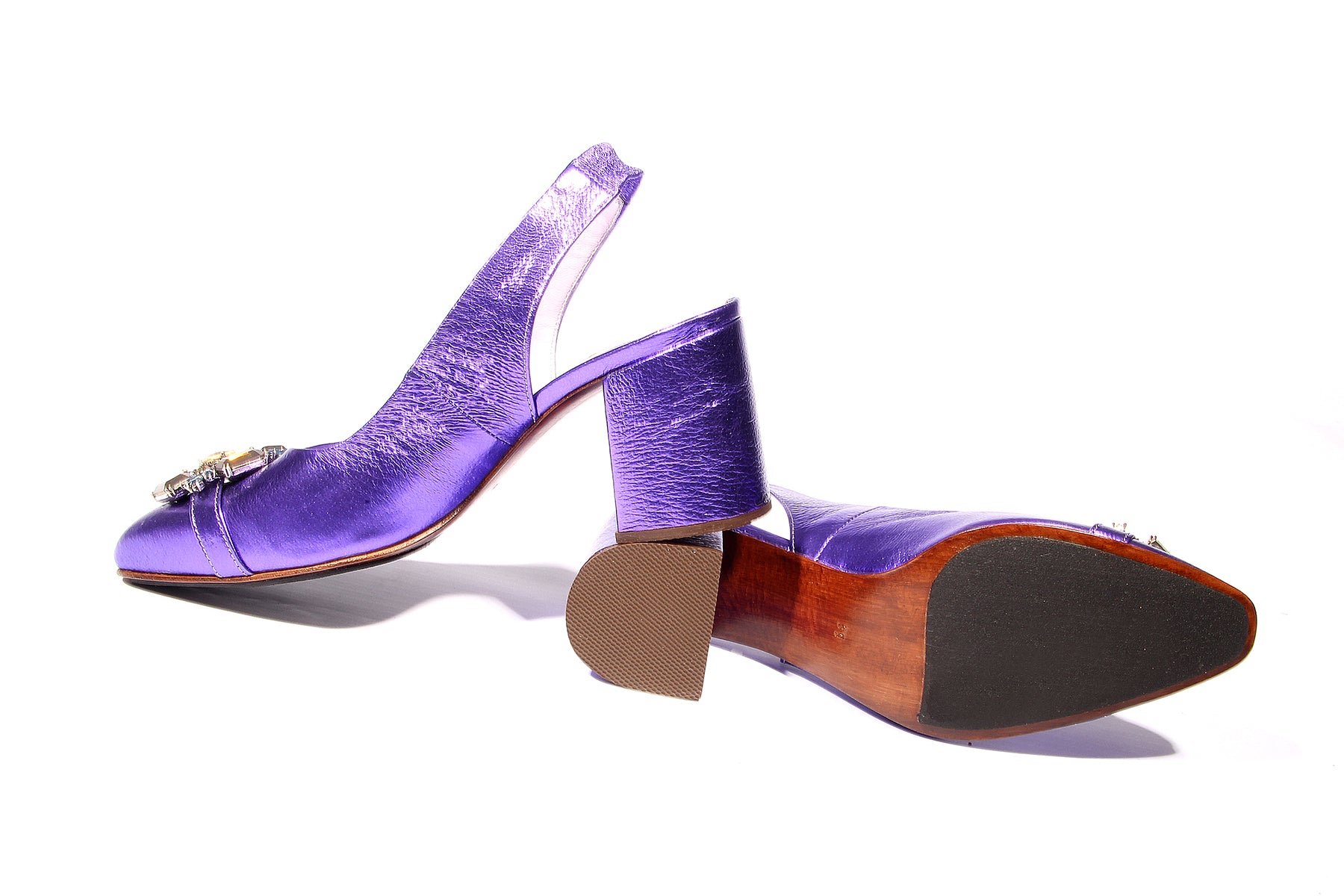 Handmade Pumps Metallic Purple