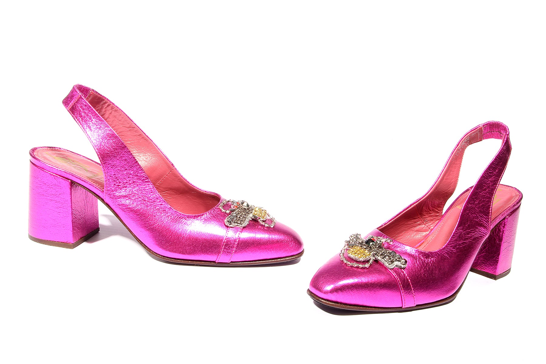 Handmade Pumps Metallic Pink