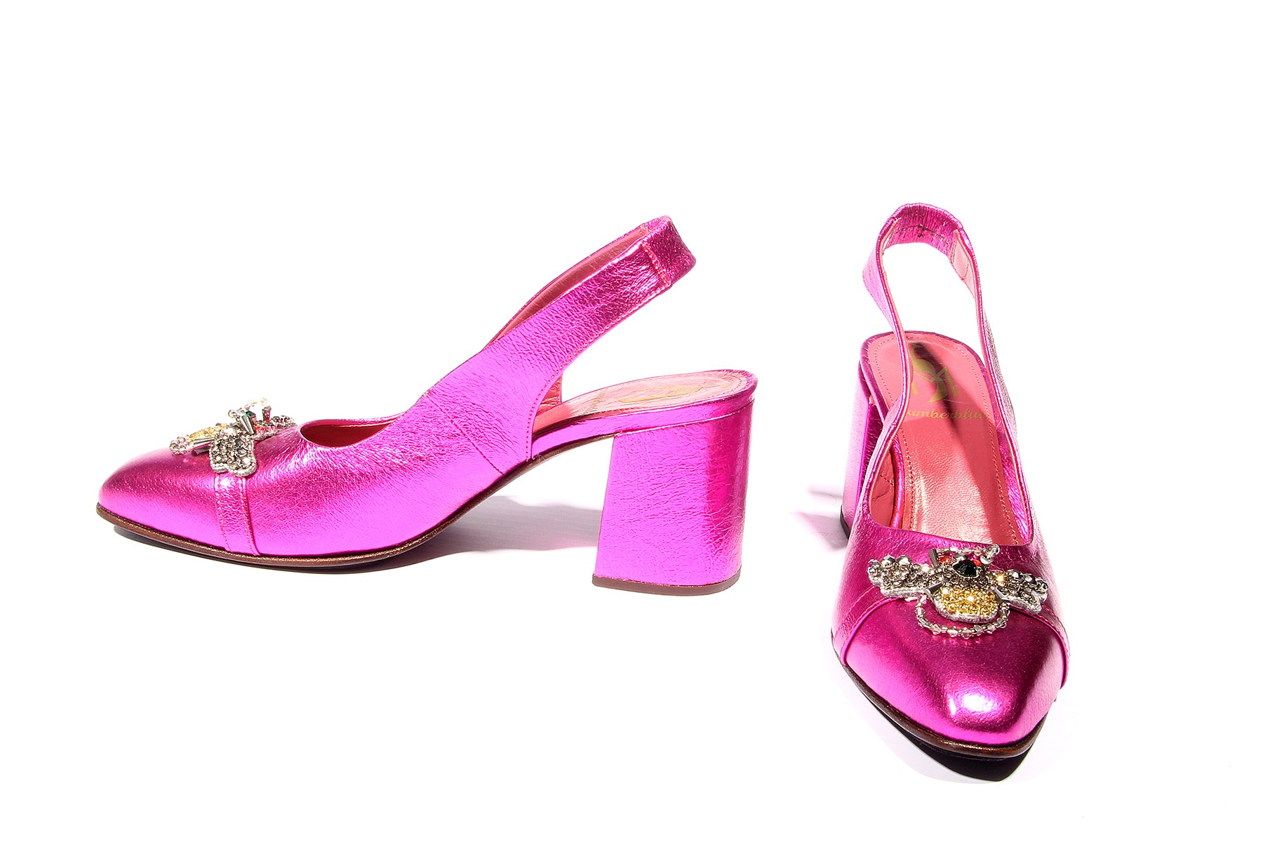 Handmade Pumps Metallic Pink