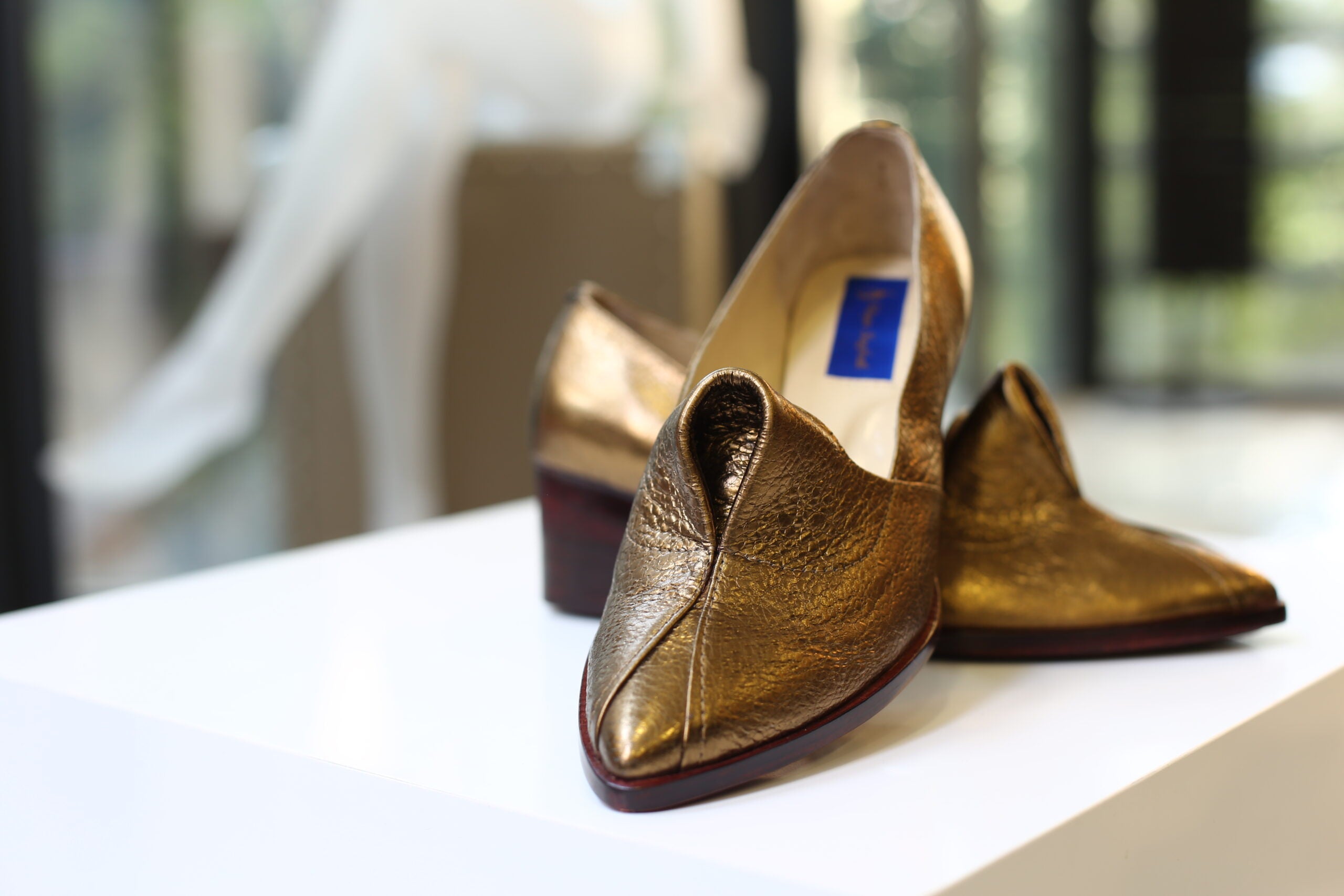 Handmade Slippers Metallic Gold