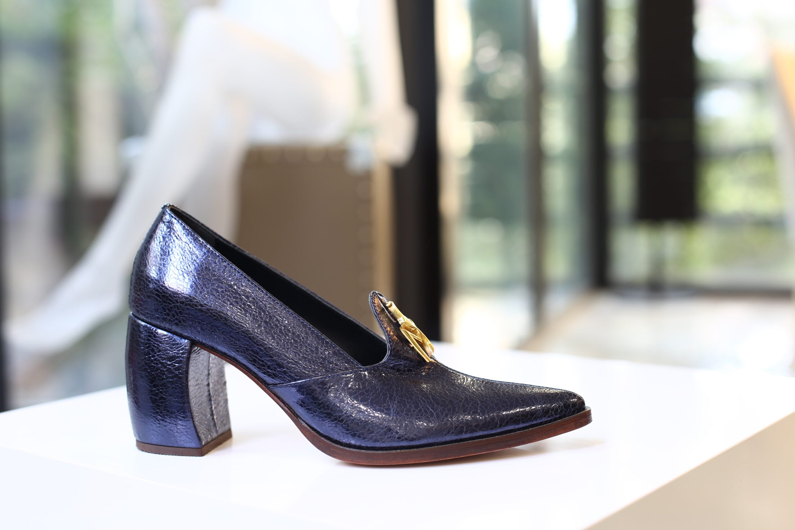 Handmade Slipper Navy Logo