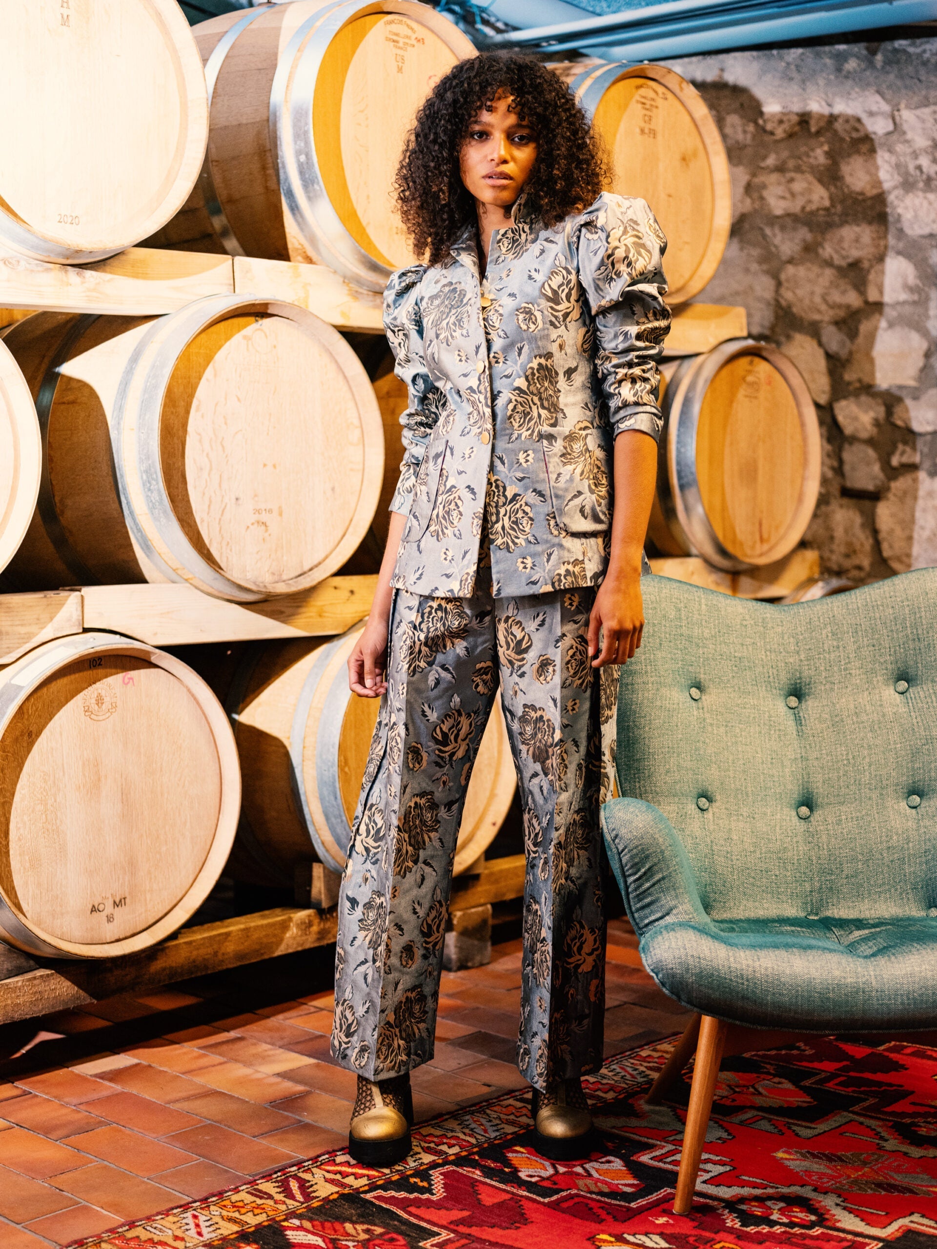 Pants Floral Blue Palazzo