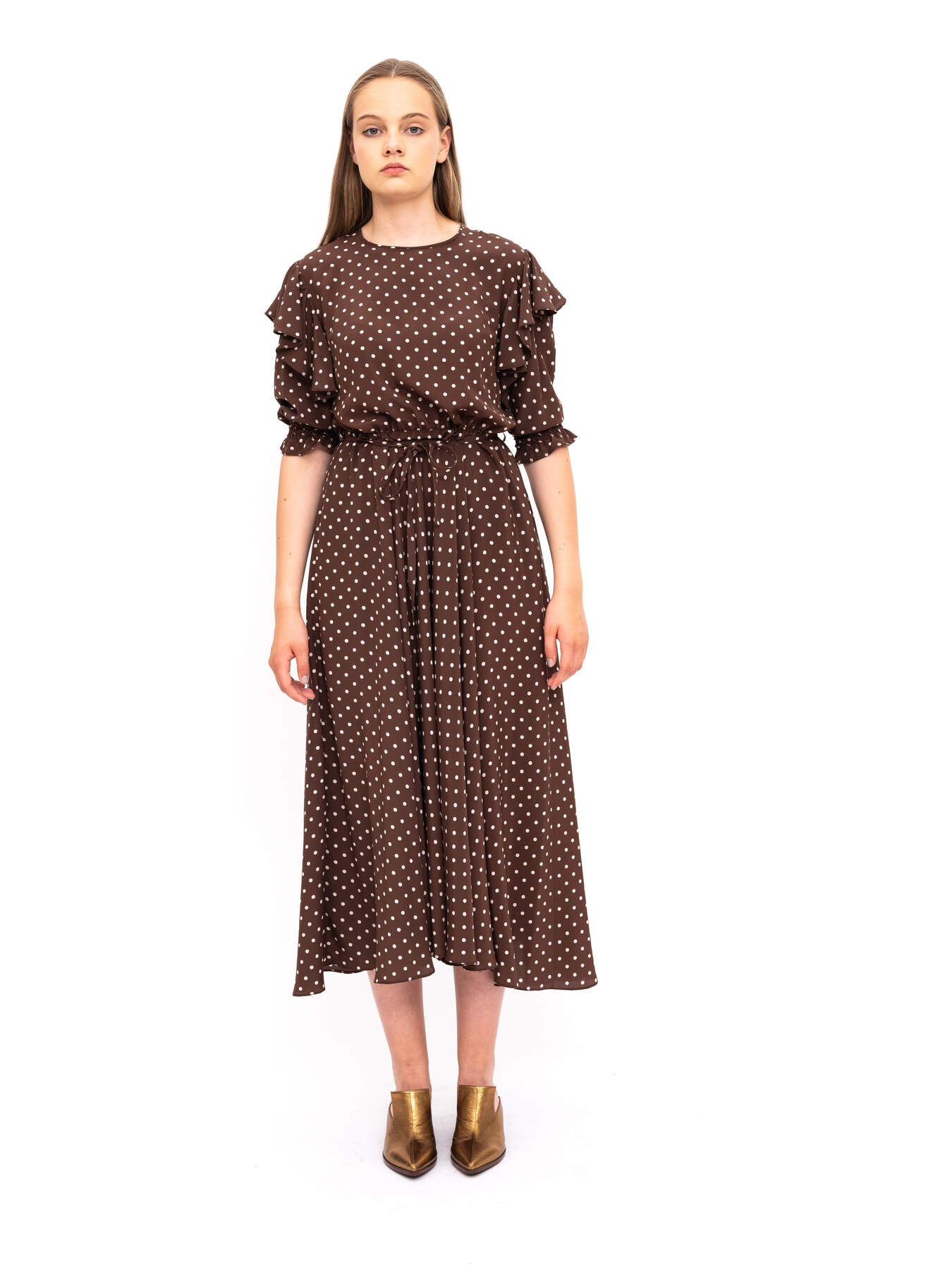 Dress Brown Polka Dots