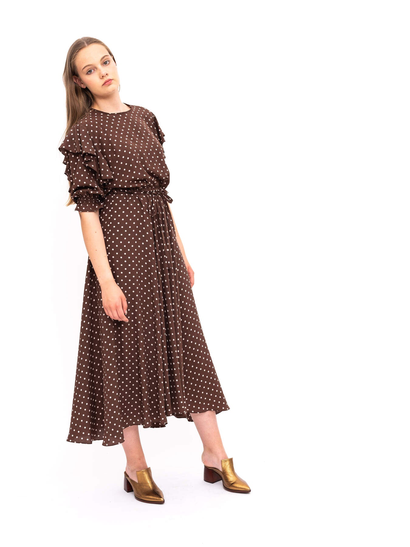 Dress Brown Polka Dots