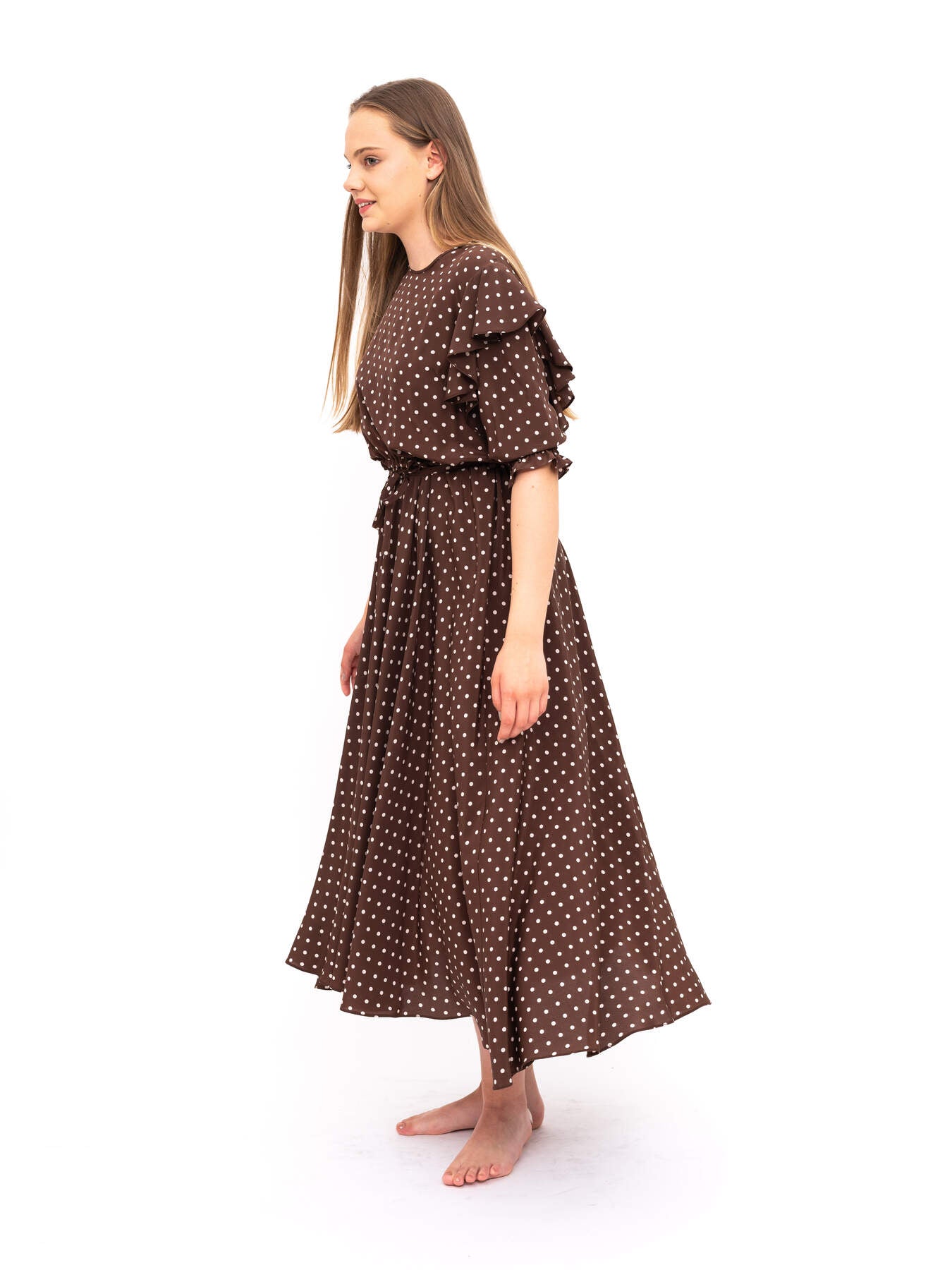 Dress Brown Polka Dots