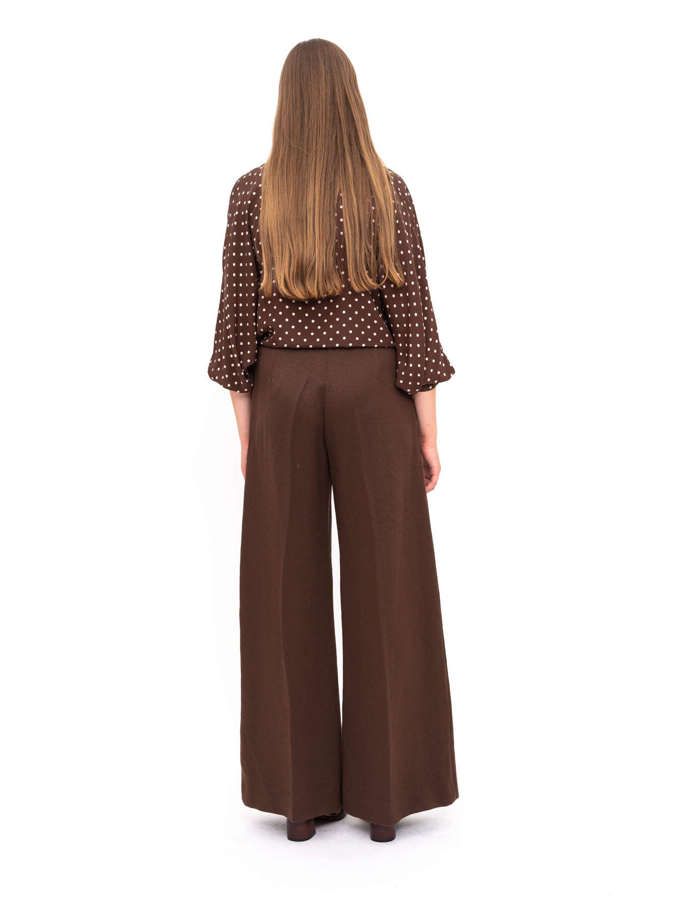 Blouse Brown Polka Dot