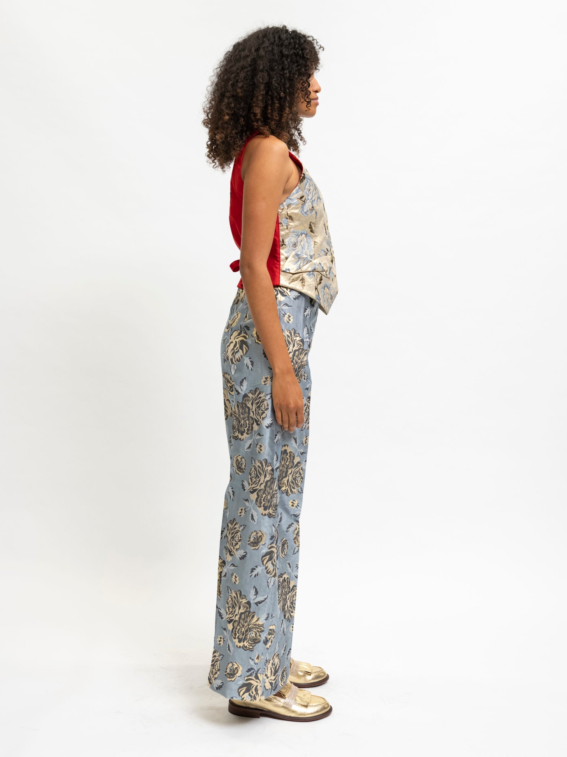 Pants Floral Blue Palazzo