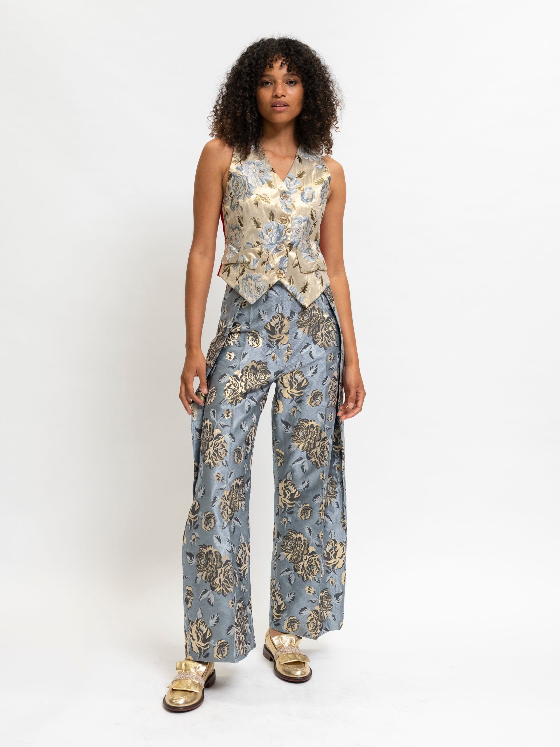 Pants Floral Blue Palazzo