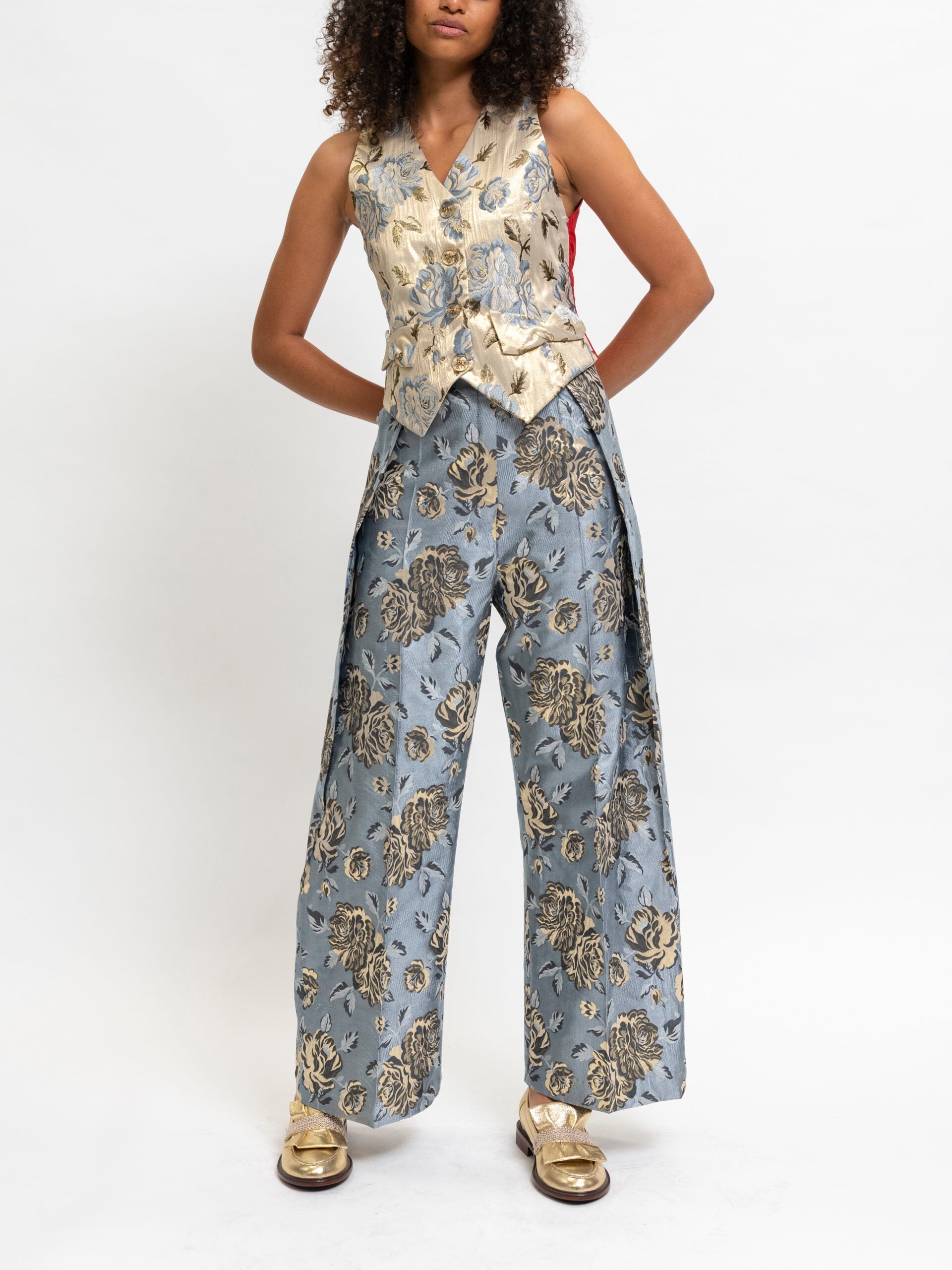 Pants Floral Blue Palazzo