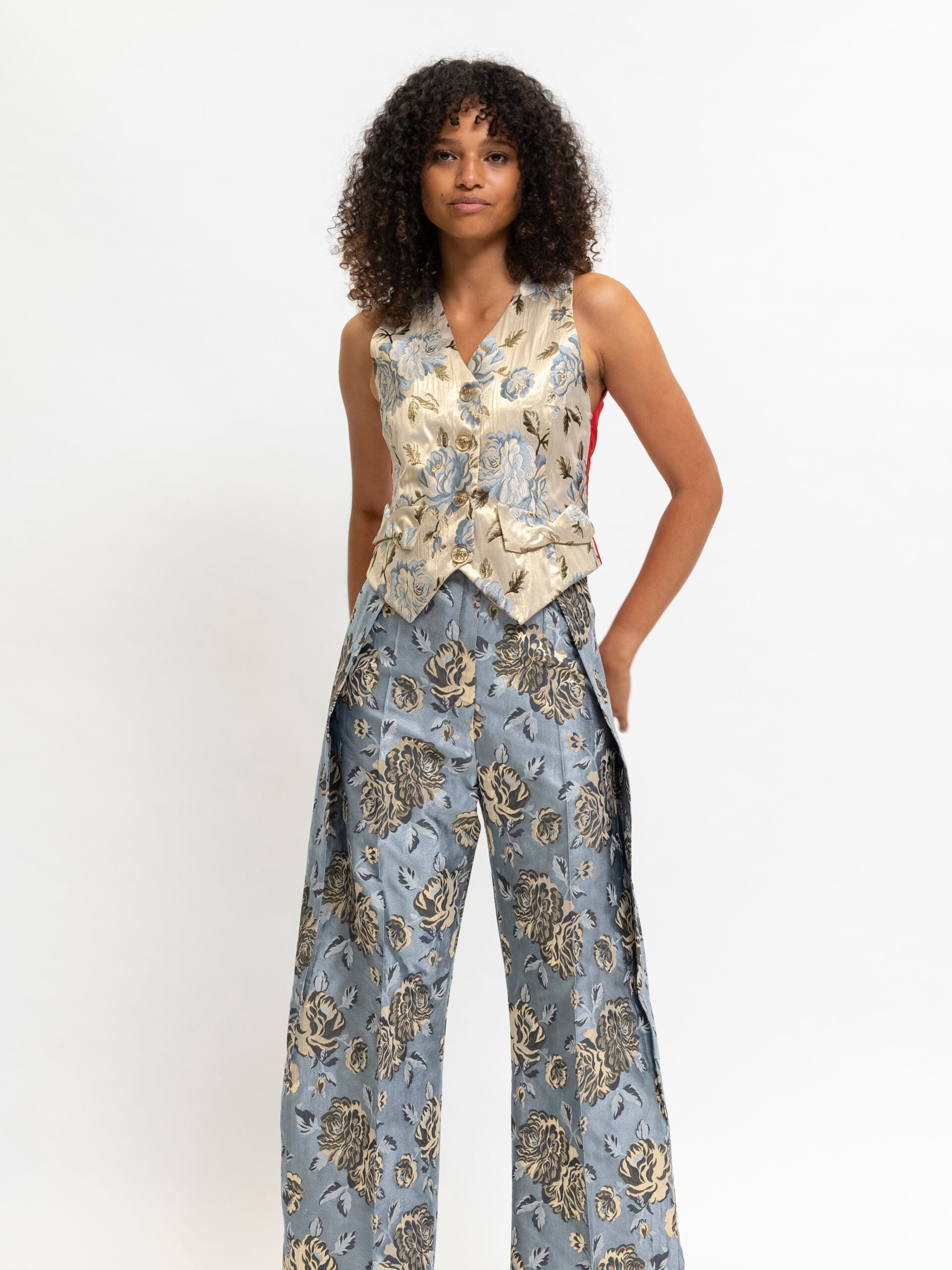 Pants Floral Blue Palazzo
