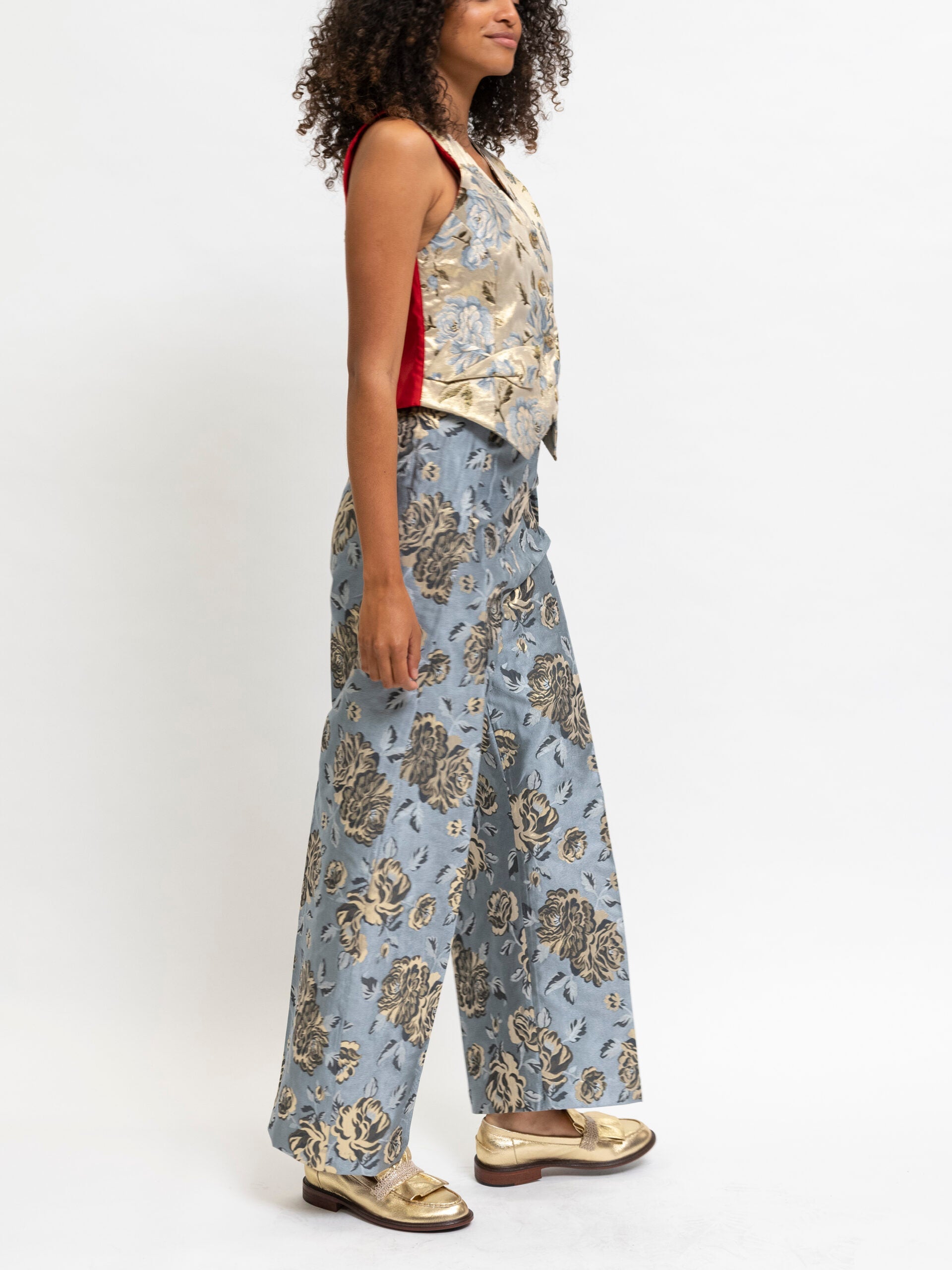Pants Floral Blue Palazzo