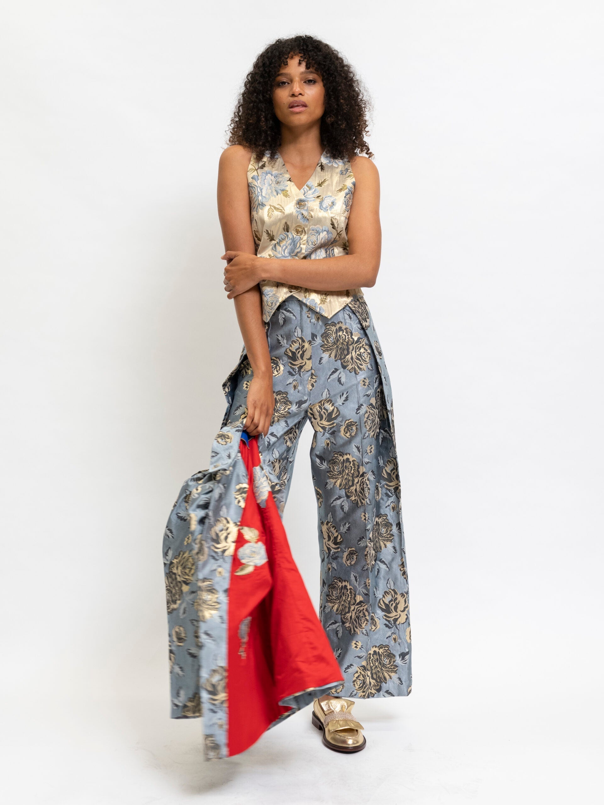 Pants Floral Blue Palazzo