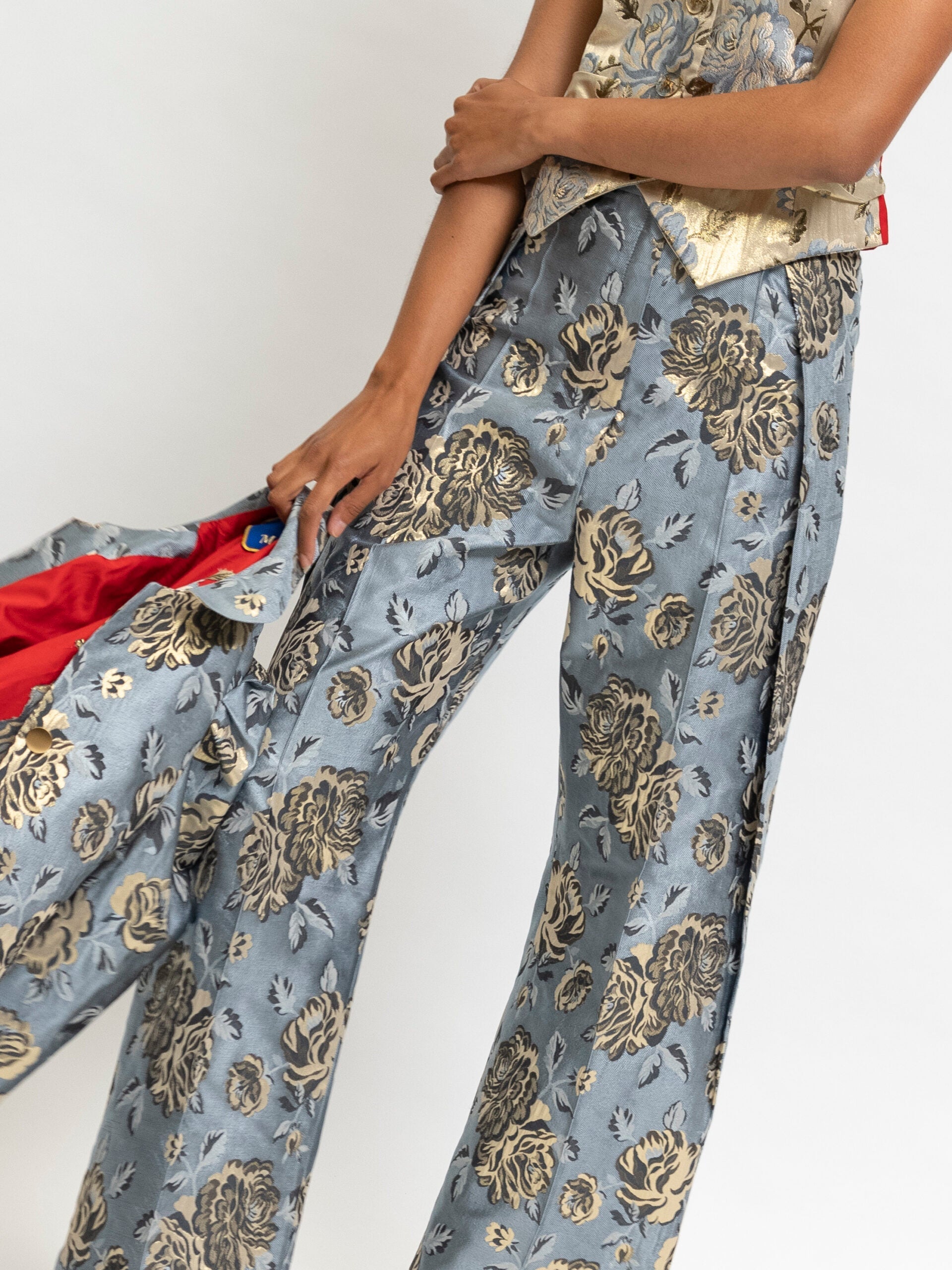 Pants Floral Blue Palazzo