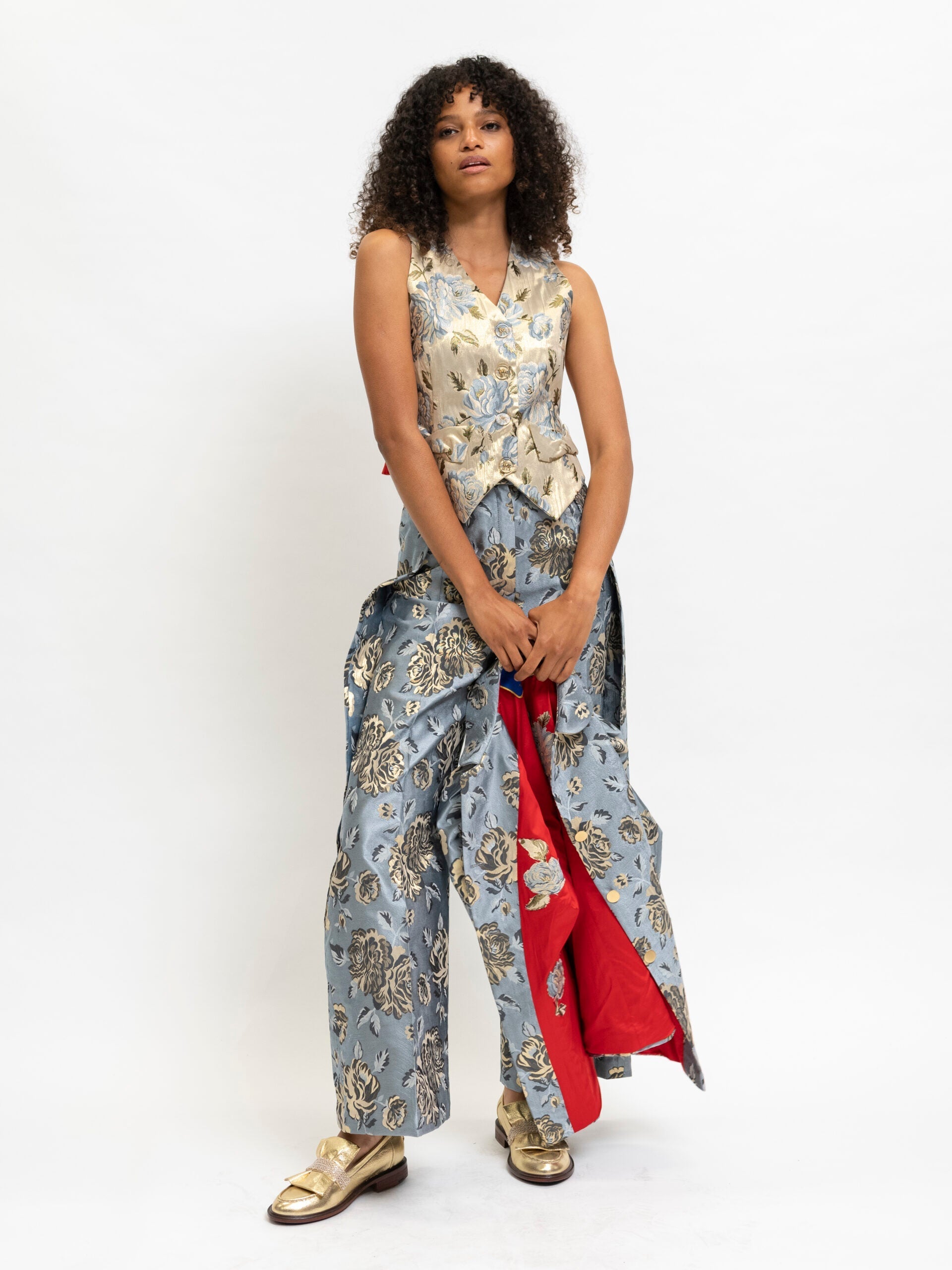 Pants Floral Blue Palazzo