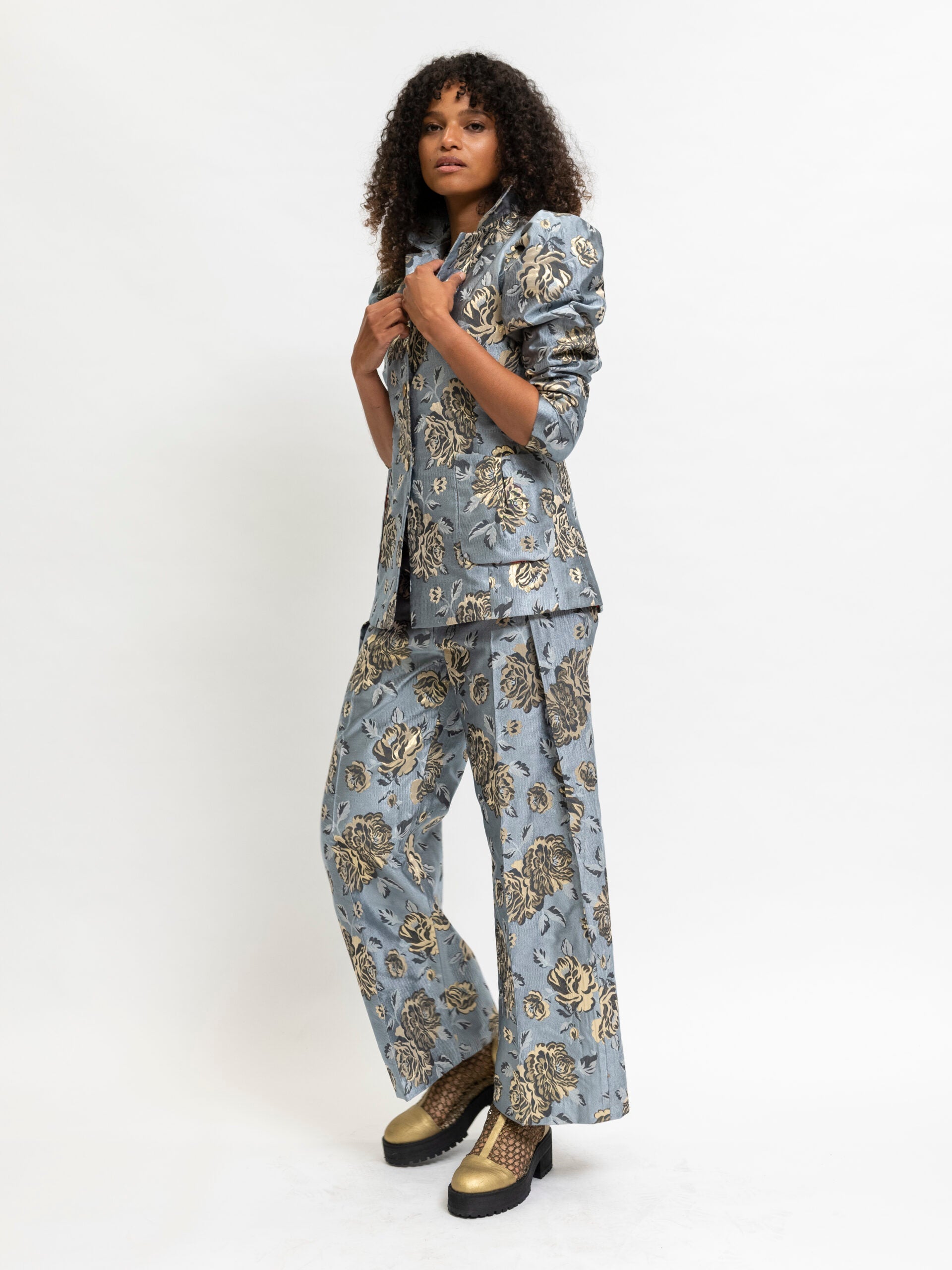 Pants Floral Blue Palazzo