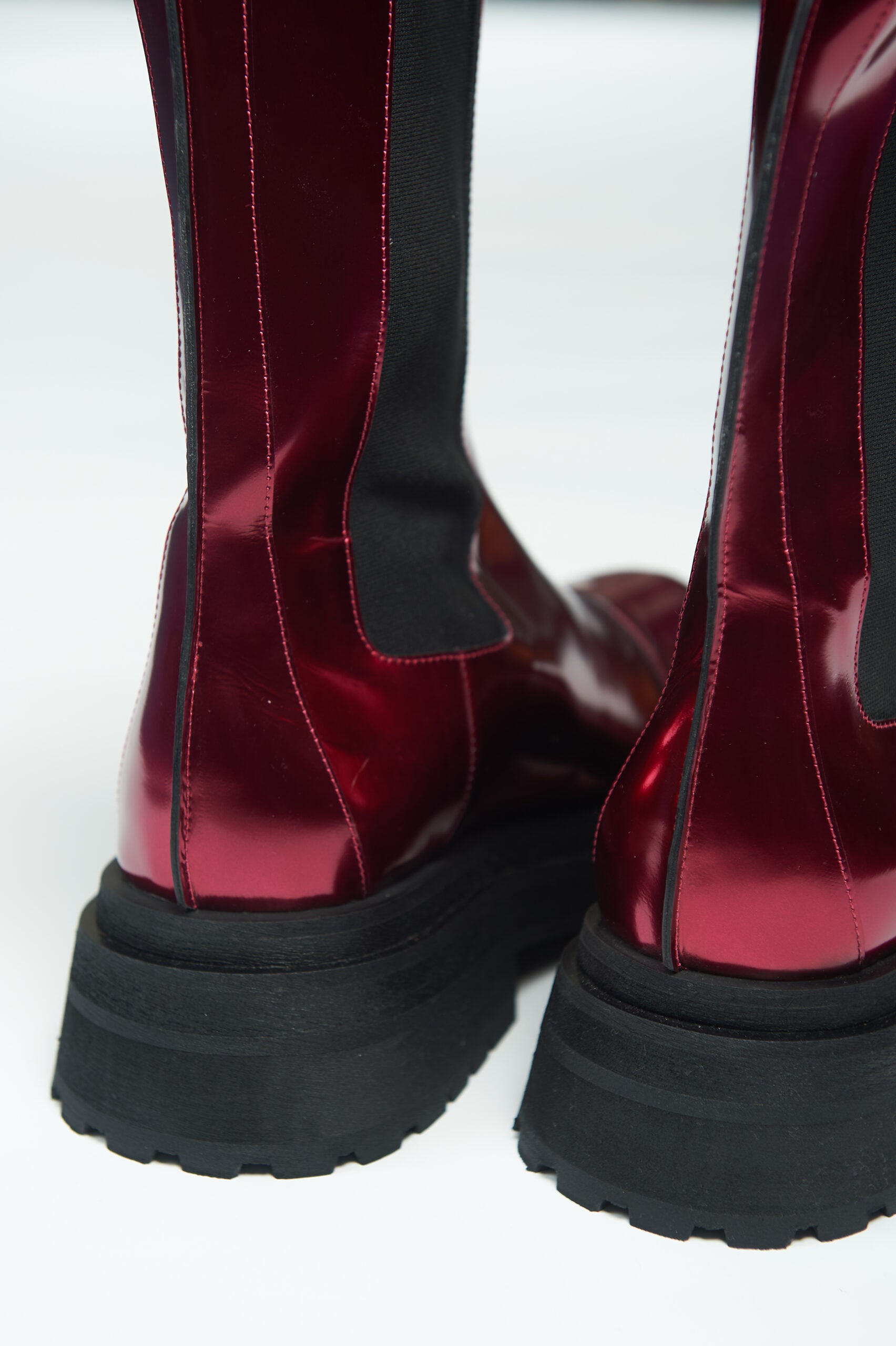 Handmade Boots Red Metallic