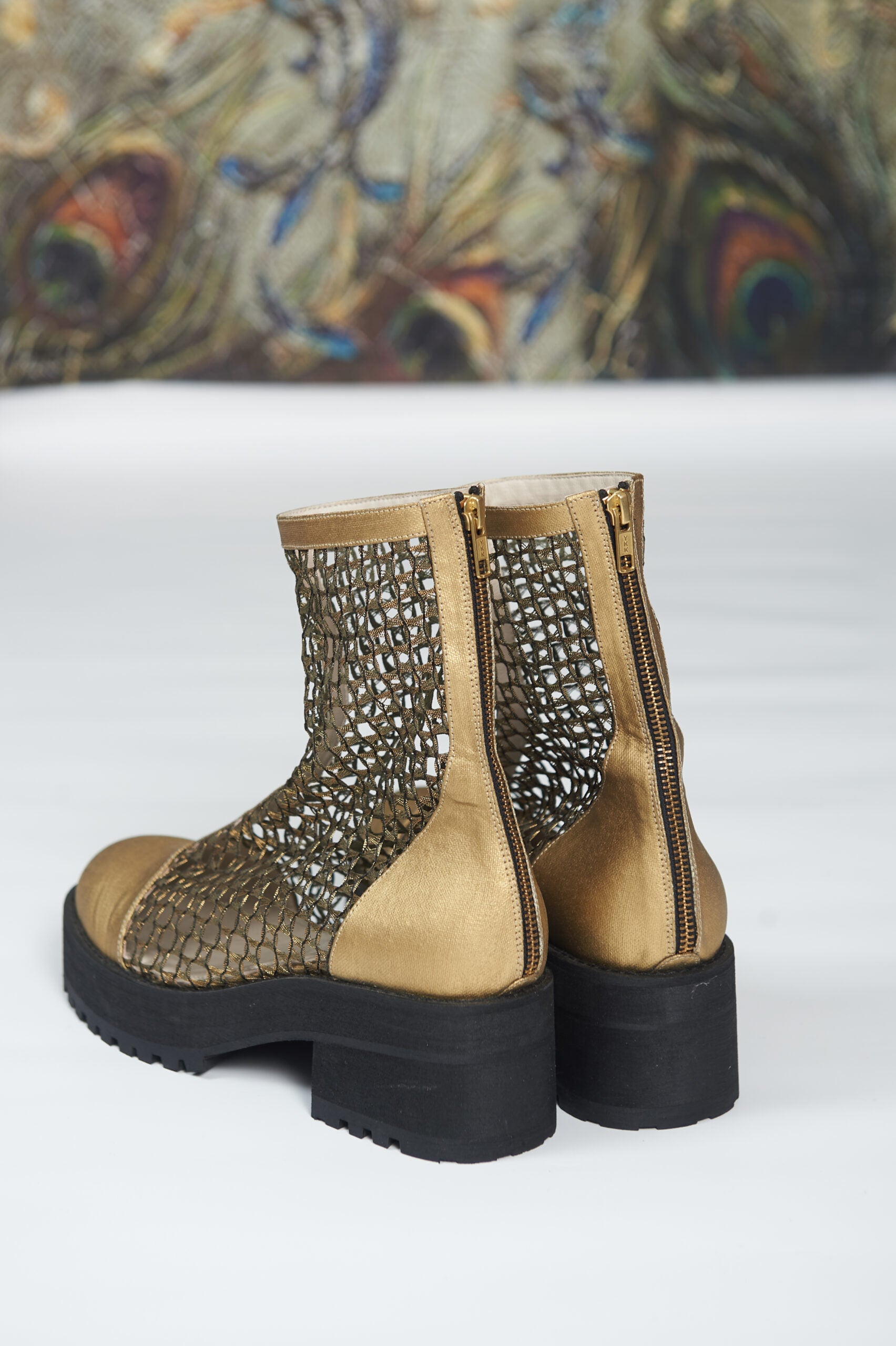 Handmade Boots Gold Net