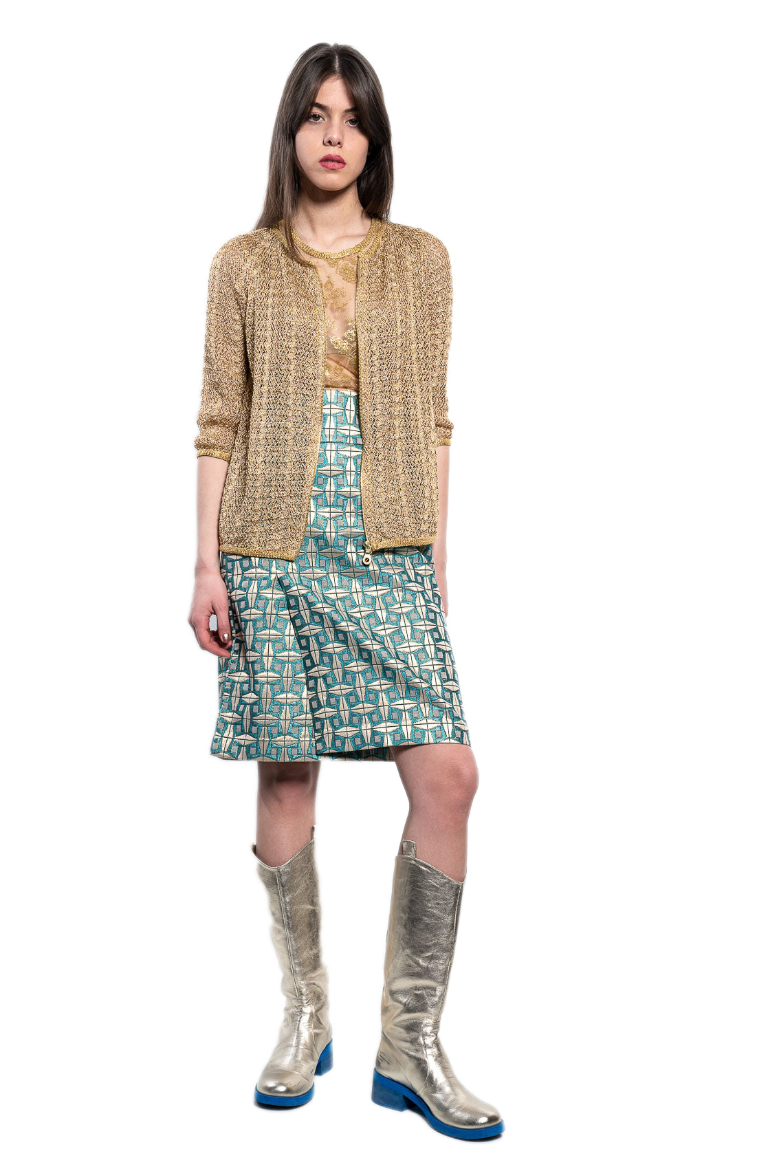 Cardigan Gold Mesh