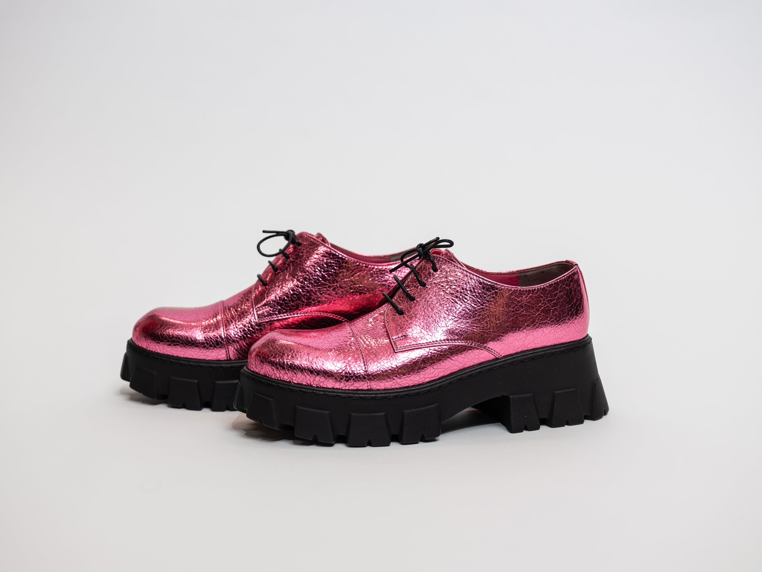 Handmade Derby Metallic Pink